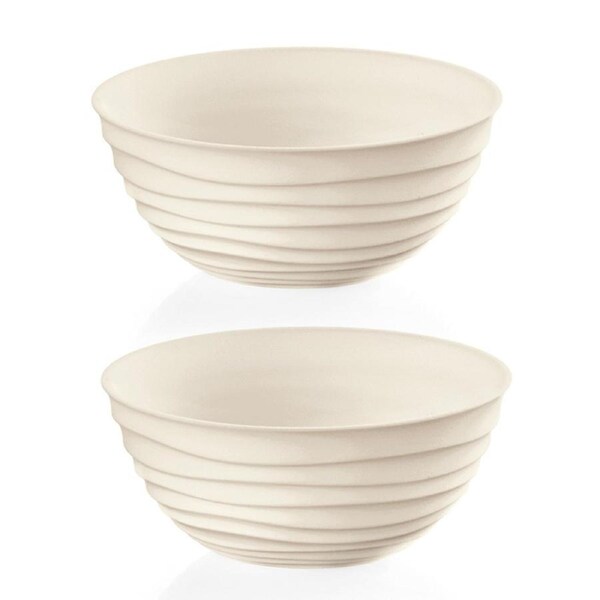 2x Guzzini Tierra Plastic 12.2cm/348ml Round Soup/Rice Bowl Container SML White