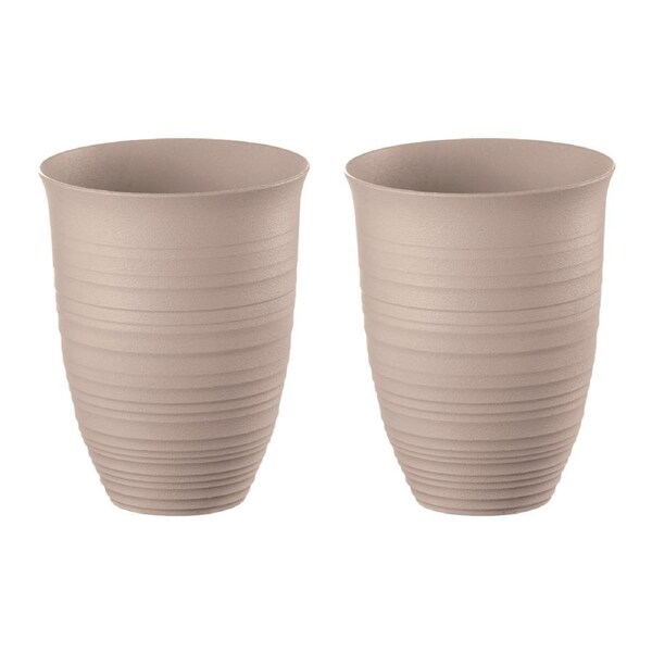 2x Guzzini Earth Tierra 12.4cm/520ml Tall Plastic Water Drinking Tumbler Taupe