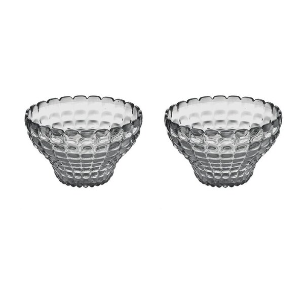 2x Guzzini Tiffany 12cm 300ml Plastic Container Serving Cup Bowl Tableware Grey