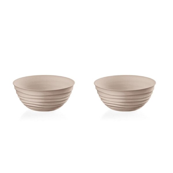 2x Guzzini Tierra Plastic 12.2cm/348ml Round Soup/Rice Bowl Container SML Taupe