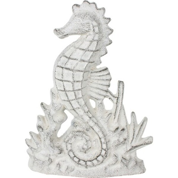 Maine & Crawford Halyn Seahorse 22x19cm Cast Iron Door Stop Heavy Stopper White