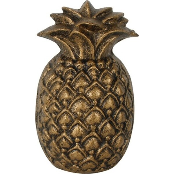 Maine & Crawford Hayden Pineapple 14x10cm Cast Iron Heavy Door Stop Black/Gold