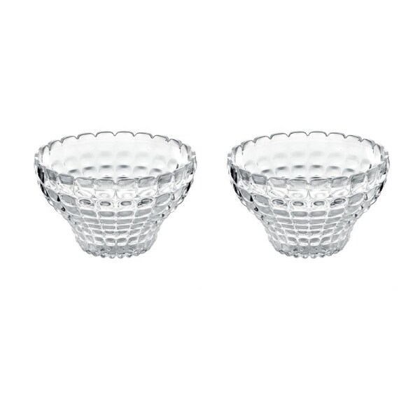 2x Guzzini Tiffany 12cm 300ml Plastic Container Serving Cup Bowl Tableware Clear