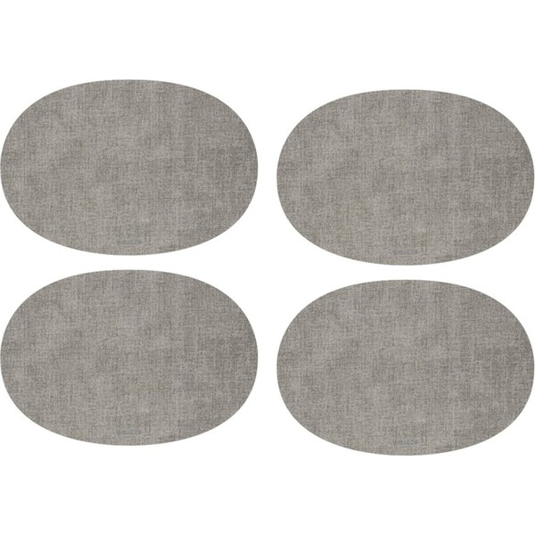4x Guzzini Tiffany 48cm Oval Fabric Reverse Dining Placemat Tableware Sky GRY