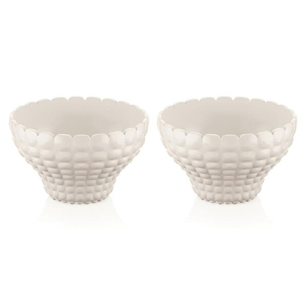 2x Guzzini Tiffany 12cm 300ml Plastic Container Serving Cup Bowl Tableware White