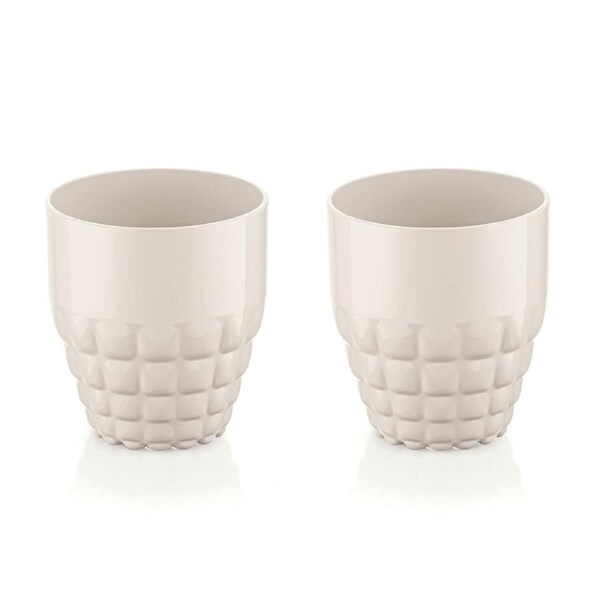 2x Guzzini Tiffany 350ml 9.5cm Plastic Low Tumbler Water/Juice Glassware White