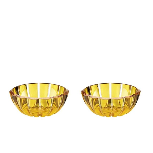 2x Guzzini Dolcevita 12cm/300ml Plastic Snack Salad Bowl Container Small Amber