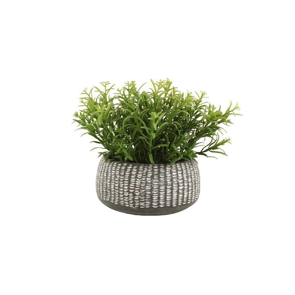 Maine & Crawford 21cm Herb In Cement Pot Artificial Fake Faux Plant Home Decor