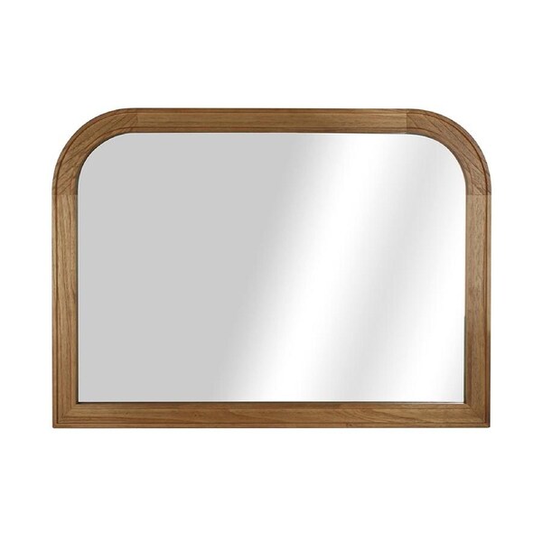 Maine & Crawford Conni 92x66cm Wood Arched Mantle Mirror Wall Decor Natural