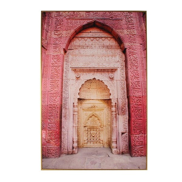 Maine & Crawford Blaise 90x60cm Moroccan Doors Canvas In Gold PS Frame Wall Art
