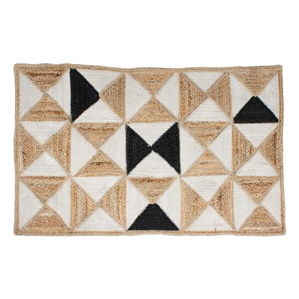 Maine & Crawford Holi 90x60cm Cotton Jute Braided Rug Prism Home Carpet Natural