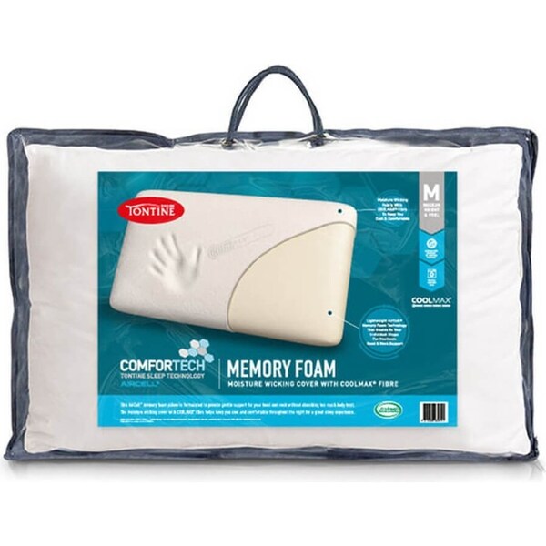 Tontine Comfortech Coolmax Memory Foam Sleeping Pillow Cushion Rectangle Bedding