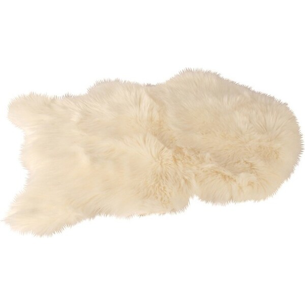 Maine & Crawford Emery 90x60cm Faux Pelt Rug Floor Mat Home Carpet Decor White