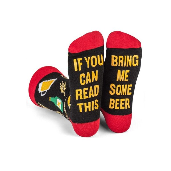 Lavley Bring Me Some Beer Unisex Casual Crew Length Funny Novelty Socks