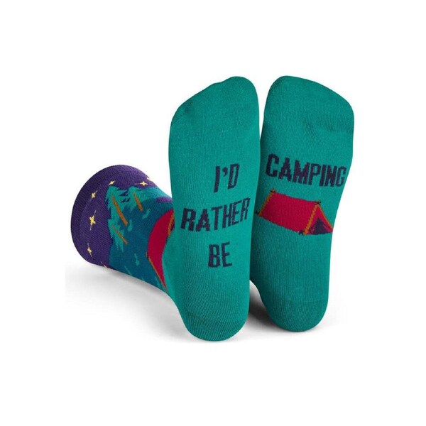Lavley I'd Rather Be Camping Casual Unisex Outdoors Crew Length Novelty Socks