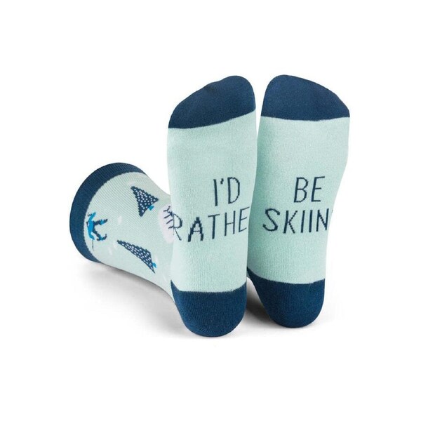 Lavley I'D Rather Be Skiing Casual Unisex Outdoors Crew Length Novelty Socks