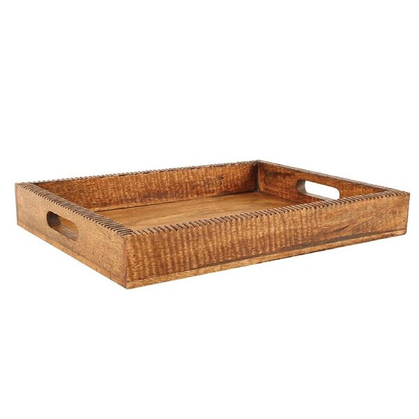 Maine & Crawford Iblis 40x30cm Food Serving Tray Rectangle Mango Wood Natural