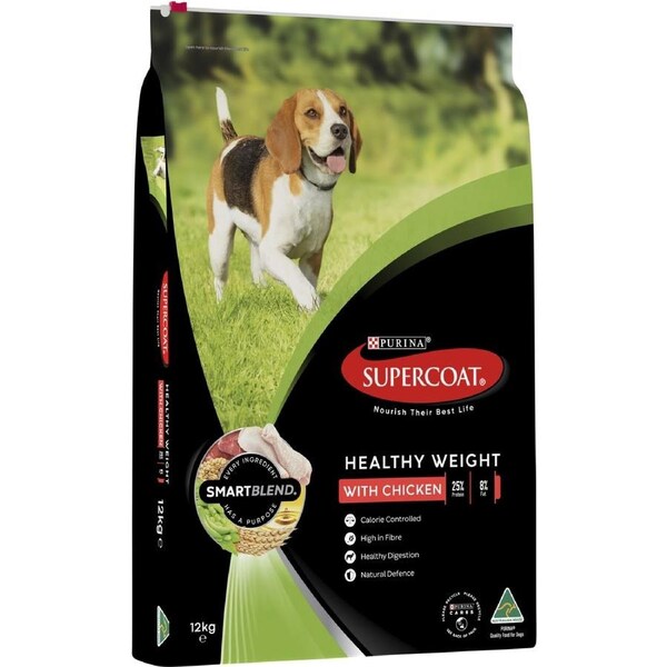 Supercoat Smartblend Adult Healthy Weight Dog Food With Chicken 12kg