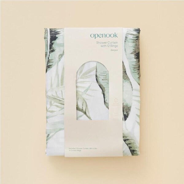 Openook Print Shower Curtain 12 Rings - Harper