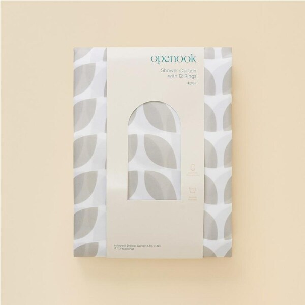 Openook Print Shower Curtain 12 Rings - Aspen