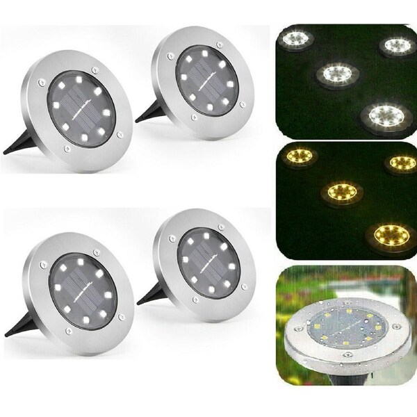 Solar Powered LED Buried Inground Recessed Light Garden Outdoor Deck Path