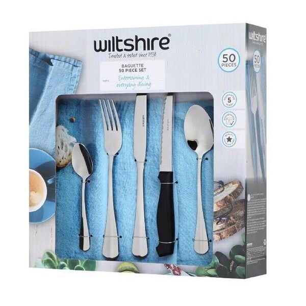 Wiltshire Baguette 50 Piece Cutlery Set