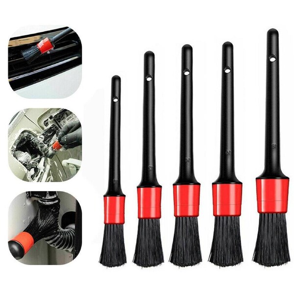 5pcs Detailing Brush Set Car Brushes Car Detailing Brush For Car Cleaning Detailing Brush Dashboard Air Outlet Wheel Brush