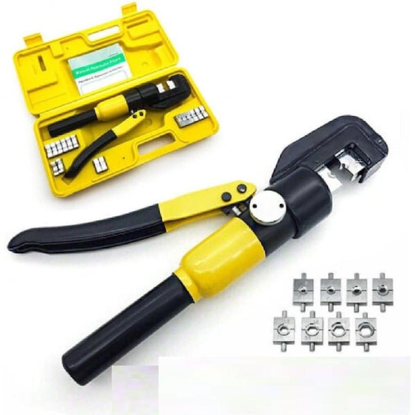 8 Ton Wire Force Hydraulic Terminal Crimper Cable Crimping Tool 9 Dies 4-70mm