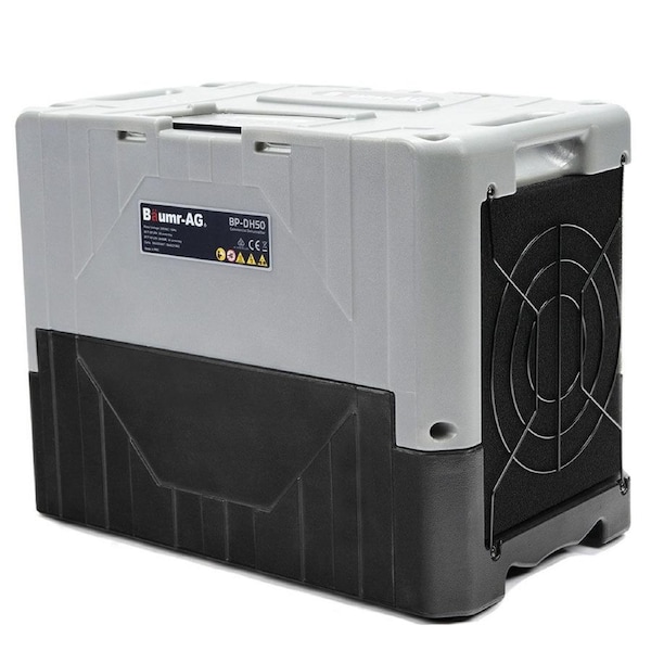 Baumr-AG 50L/day Commercial Industrial LGR Air Dehumidifier for Mould, Portable, Stackable, LCD Display, Wheels