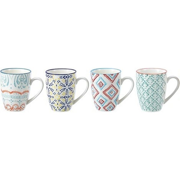 4x Lemon & Lime Moroccan 350ml Coffee/Tea Mug Latte Drinking Cup w/ Handle Asstd