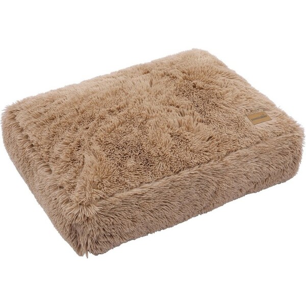 Paws & Claws 80x60cm Calming Plush Mattress Pet/Dog Rectangle Mat Large Camel