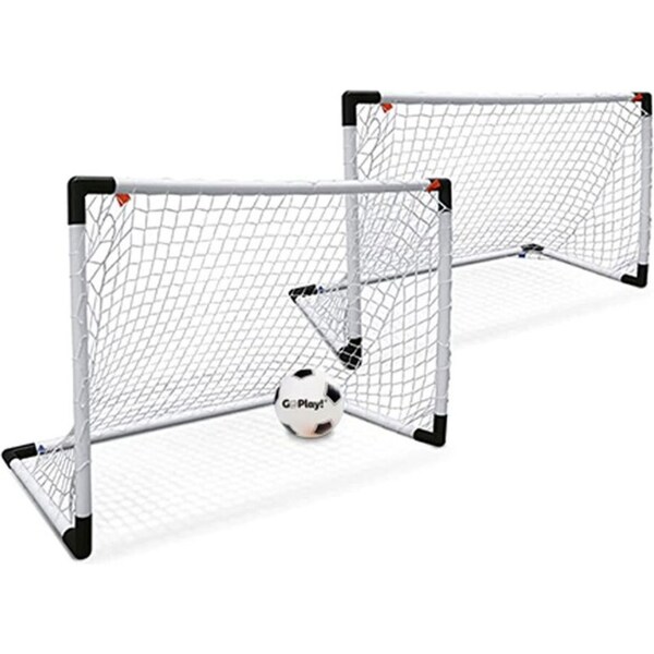 Go Play 182cm Indoor/Outdoor 2-in-1 Soccer Goal Post Fun Family Kids Game 5y+