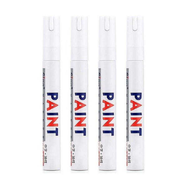 4x Waterproof White Paint Pens Permanent Marker Pen For Car Rubber Tyre Tire