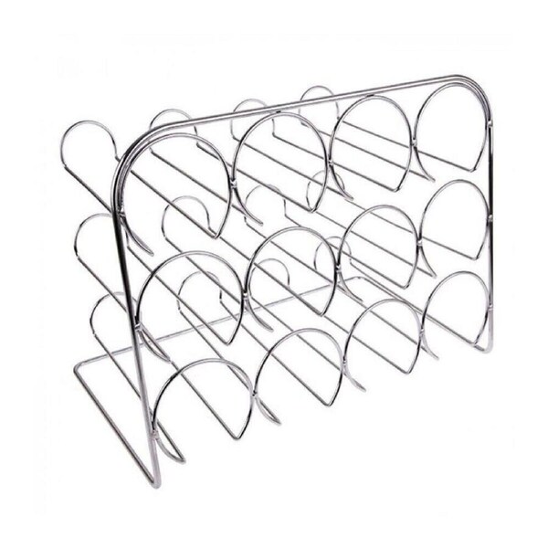 Bartender 12 Bottle Barware Red White Wine Rack Storage Holder Stand Chrome 40cm