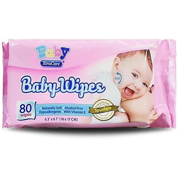 80pcs XtraCare Baby Cleaning Wipes with Vitamin E Alcohol-Free