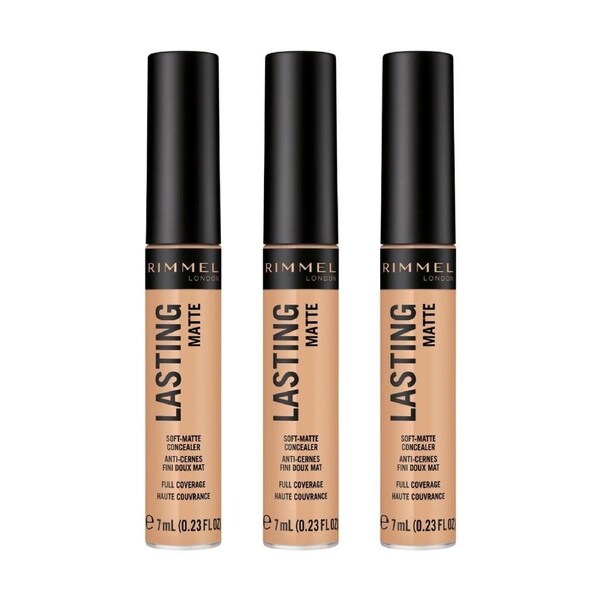 3 x Rimmel London Lasting Matte Concealer 7mL - 030 Sand