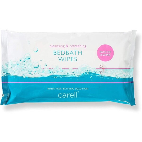 Carell Bed Bath Wipes - Pack of 8