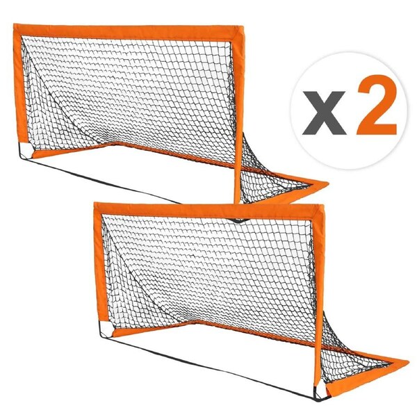 2 x Portable Soccer Goal Quick Set Up football Net for Backyard Games and Training Goals for Kids and Youth Soccer Practice