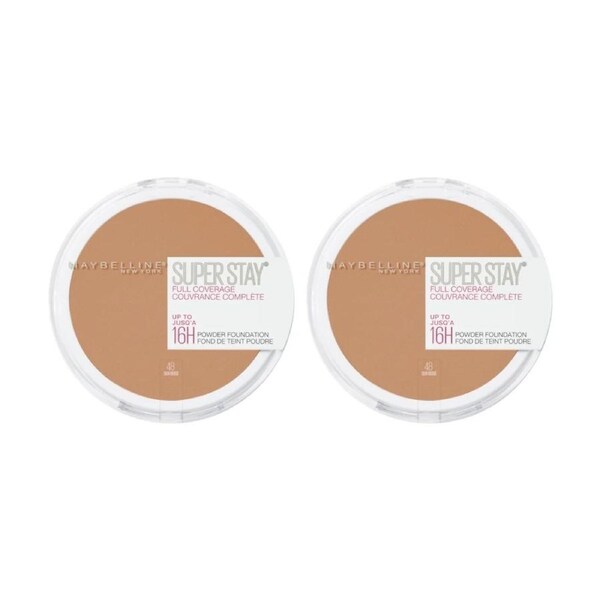 2 x Maybelline SuperStay 16HR Full Coverage Powder Foundation 9g - 48 Sun Beige