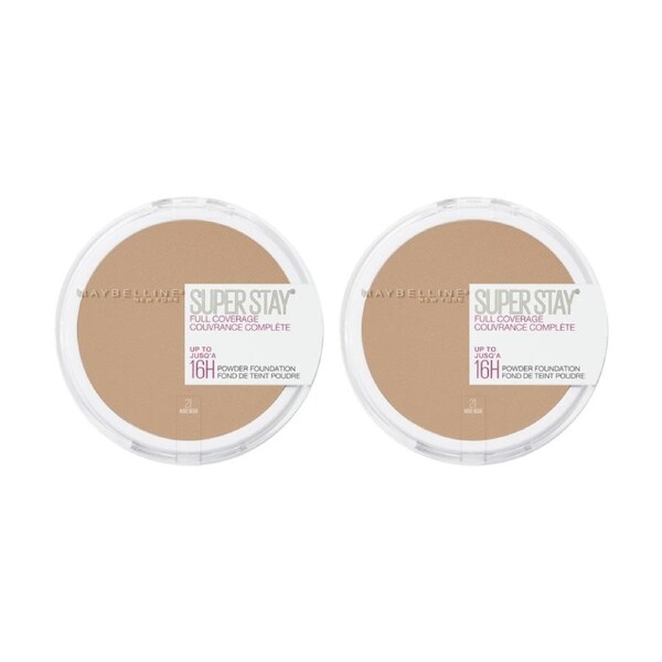 2 x Maybelline SuperStay 16HR Full Coverage Powder Foundation 9g - 21 Nude Beige