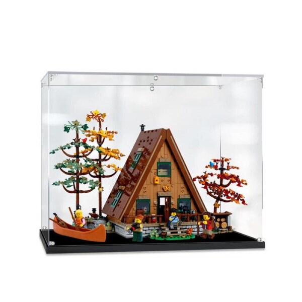 Acrylic Display Case for LEGO 21338 Ideas A-Frame Cabin Figure Storage Box Dust Proof Glue Free