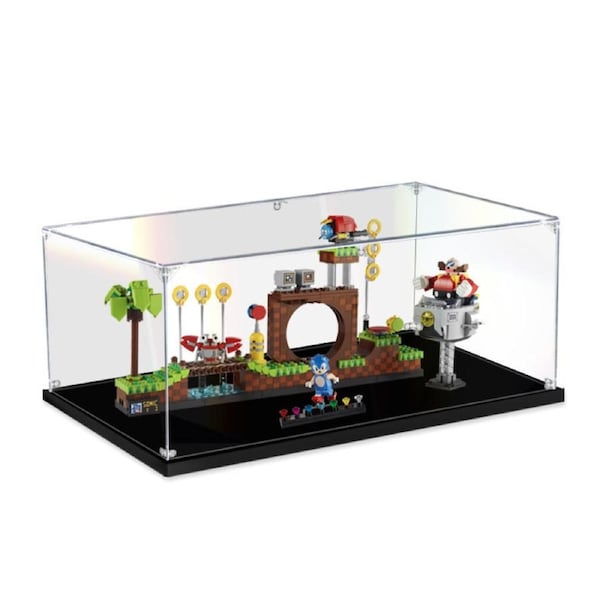 Acrylic Display Case for LEGO 21331 Ideas Sonic the Hedgehog Green Hill Zone Figure Storage Box Dust Proof Glue Free