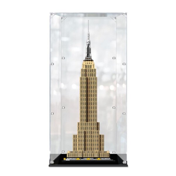 Acrylic Display Case for LEGO 21046 Architecture Empire State Building Figure Storage Box Dust Proof Glue Free