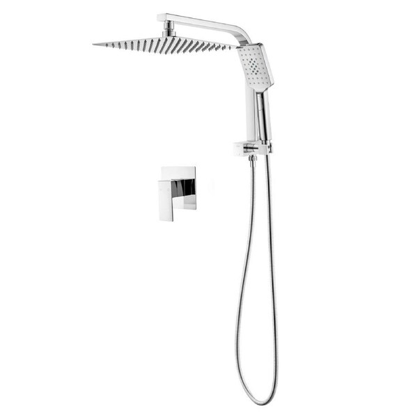 ACA WELS 10" Square Shower Head Set Handheld Gooseneck Arm Diverter /Mixer Tap