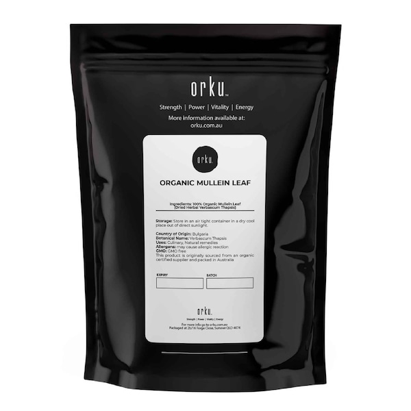 Orku 100g Organic Mullein Leaf - Dried Herbal Botanical Verbascum Thapsis