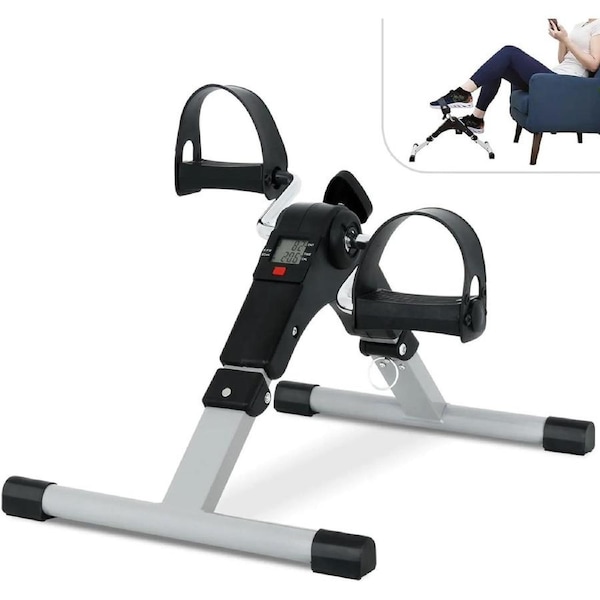 YOPOWER Mini Exercise Bike Portable Foldable Pedal Exerciser Under Desk Pedal Bike w/Adjustable Resistance