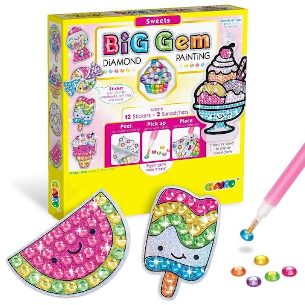 Magical Big Gem Painting DIY Arts and Crafts DIY Diamond Painting Stickers Kits for Kids Diamond Art Sticker Paint with Diamonds -Sweet Treats
