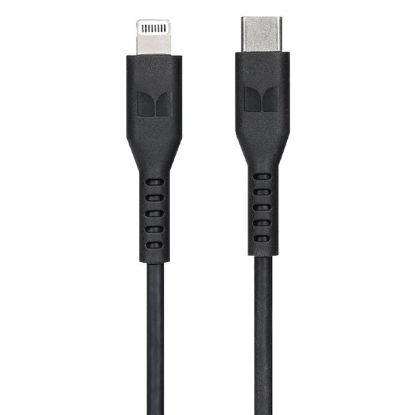 Monster 1.2M MFI-Certified Lightning to USB-C Charging/Sync Cable For iPhone BLK