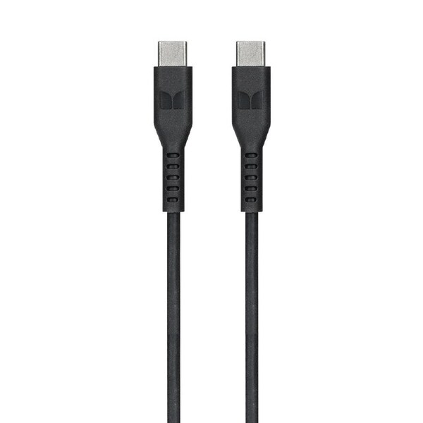 Monster TPE 1.2M USB-C to USB-C Phone Charging/Sync Power/Data Cable Black