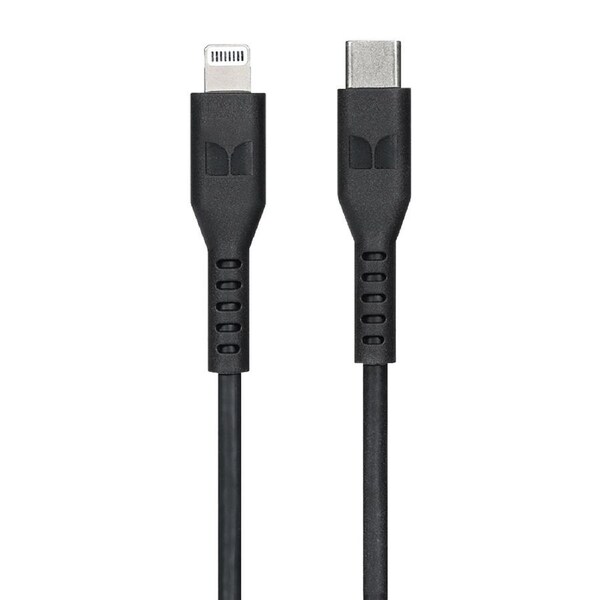 Monster 2M MFI-Certified Lightning to USB-C Charging/Sync Cable For iPhone BLK